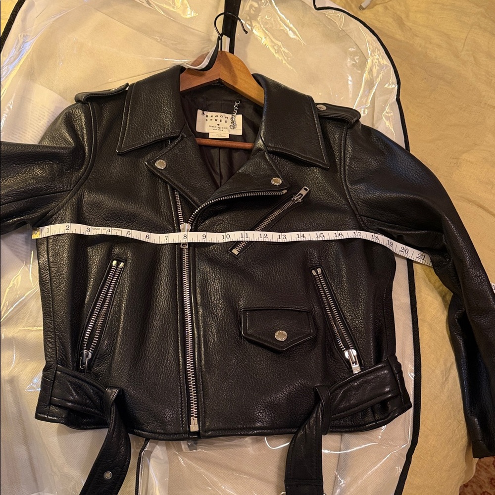 ♠️ Kate Spade Black Leather Moto Jacket - Picture 2 of 5